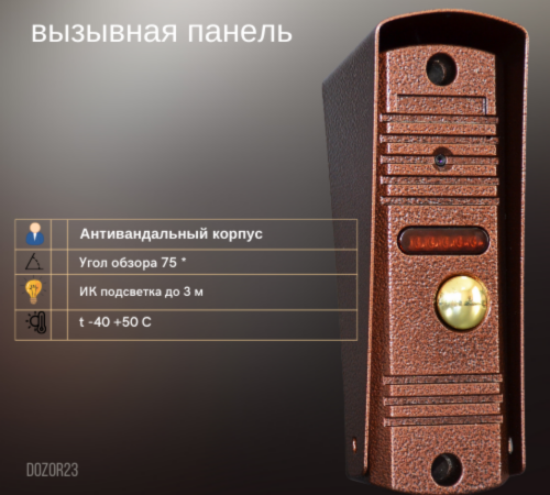 Комплект домофон с вызывной панелью KubVision 94717F+94201 Белый